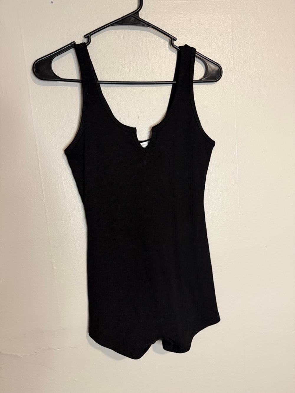 Bozzolo Black Ribbed Tank Bodysuit